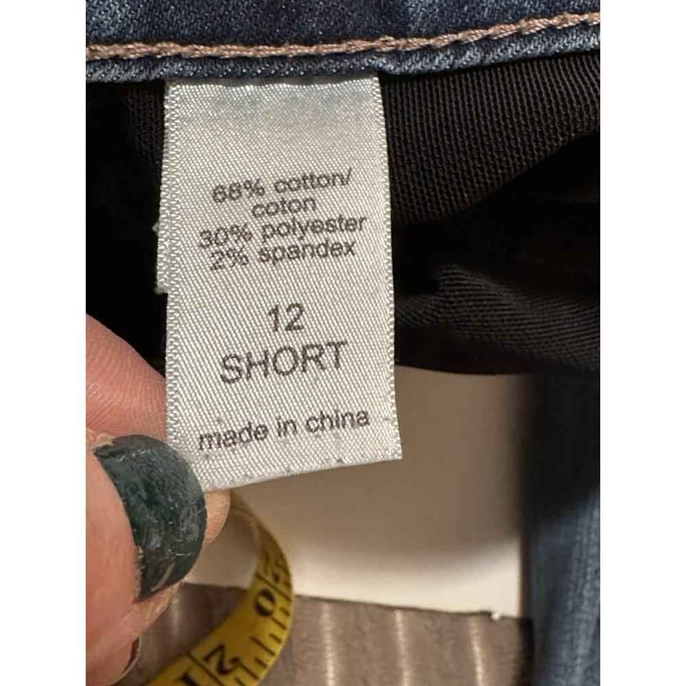 Maurices Everflex Jeans High Rise Womens 12 SHORT Ankle BLUE Distressed Cowgirl - Picture 13 of 14